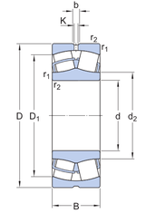 22356 CC/W33 Spherical Roller Bearing drawing 22356 CC/W33 Spherical Roller Bearing drawing