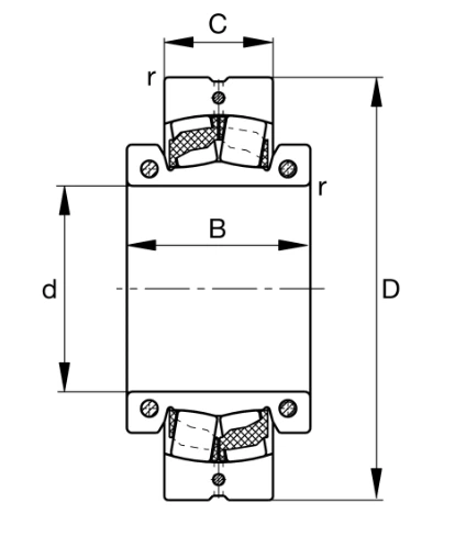 222SM340-MA Spherical Roller Bearing drawing 222SM340-MA Spherical Roller Bearing drawing